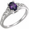 Bague en argent sterling pour jeunes, naissance de février, avec pierre d'imitation.
