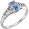 Bague de naissance imitation pierre de mars en or blanc 14 carats pour jeunes