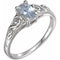 Bague de naissance d'avril pour les jeunes, en or blanc 14 carats, imitation pierre de naissance.