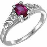 Bague de naissance imitation pierre blanche 14 carats pour jeune fille, juillet