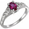 Bague en argent sterling pour jeunes, naissance en juillet, avec pierre d'imitation.