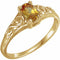 Bague de naissance imitation pierre jaune 14 carats pour les jeunes (novembre)