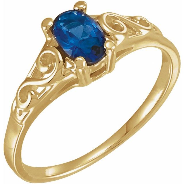Bague de naissance imitation pierre jaune 14 carats pour jeunes (septembre)