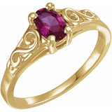 Bague de naissance imitation pierre jaune 14 carats pour jeunes, juillet
