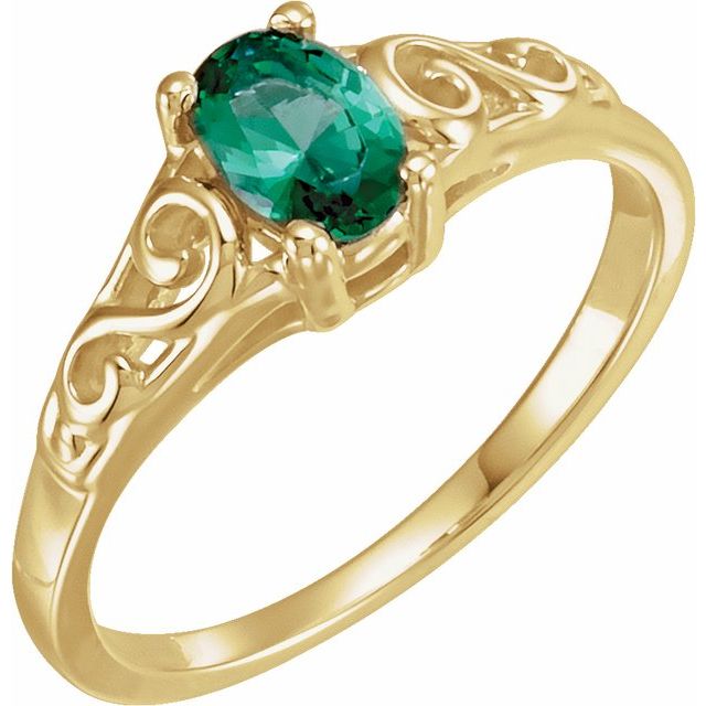Bague de naissance imitation pierre jaune 14 carats pour jeune fille (mai)
