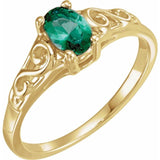 Bague de naissance imitation pierre jaune 14 carats pour jeune fille (mai)