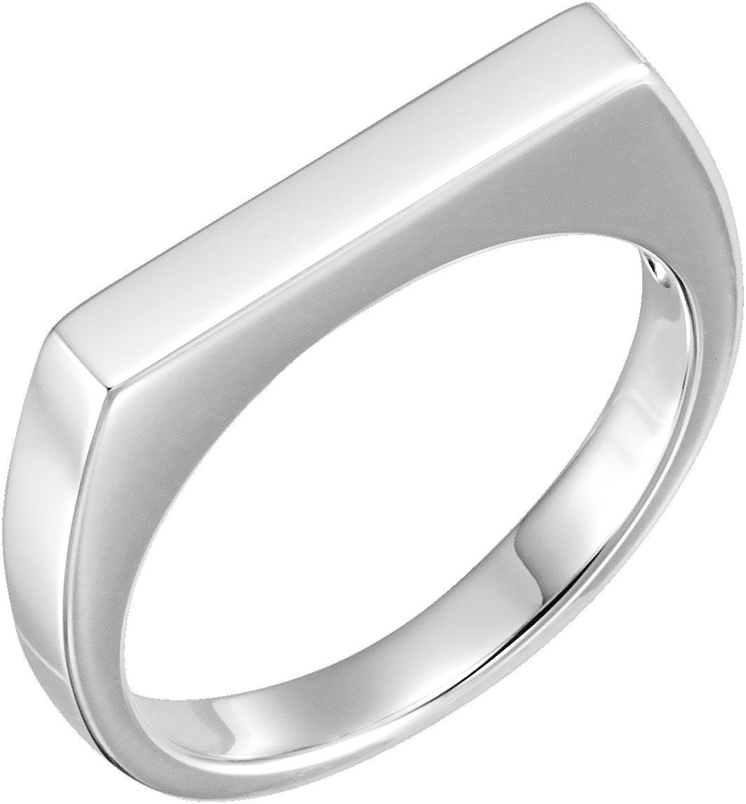 14K White Gold 3 mm Engravable Stackable Ring