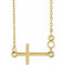 Monture de collier croix ronde latérale en or jaune 14 carats, 2 mm, 40-45 cm (16-18 pouces)
