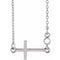 Monture de collier en argent sterling avec croix ronde de 2 mm, 40 à 45 cm (16 à 18 pouces)