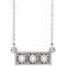 Monture de collier en argent sterling 925 avec barrette ronde granuleuse à trois pierres de 3 mm