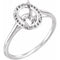 Bague de montage ovale style halo 8x6 mm en or blanc 14 carats