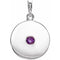 Pendentif disque en platine et améthyste naturelle
