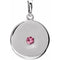 Pendentif disque en argent sterling et tourmaline rose naturelle