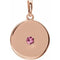 Pendentif disque en tourmaline rose naturelle 14 carats