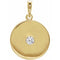 Pendentif disque en or jaune 14 carats serti de diamants naturels (0,10 carat au total)