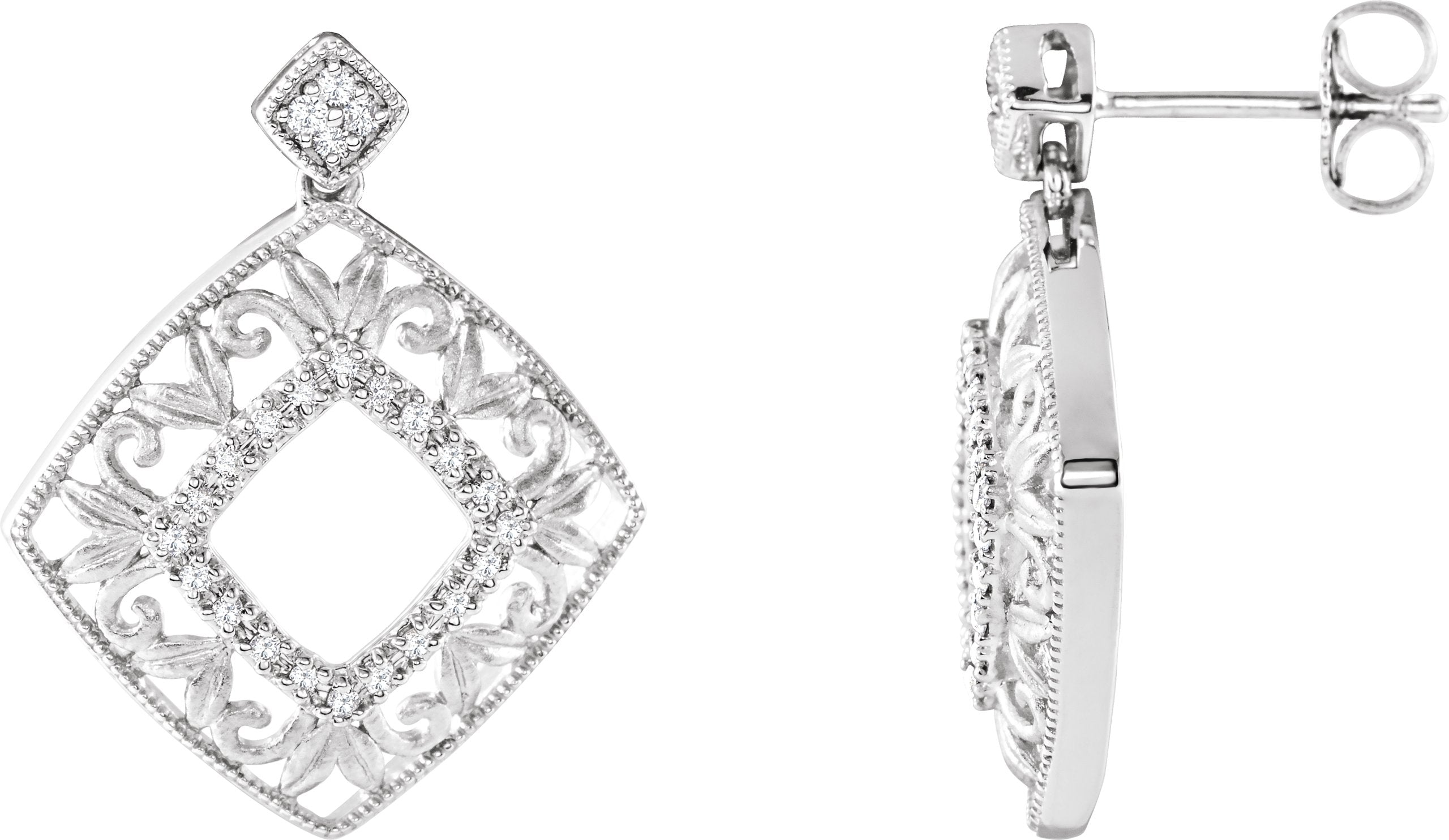 Boucles d'oreilles en filigrane ornées