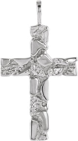 Sterling Silver Nugget Cross Pendant