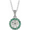 Collier en or 14 carats avec émeraude blanche naturelle et diamants naturels (0,3 carat au total), longueur 40-45 cm (16-18 pouces).