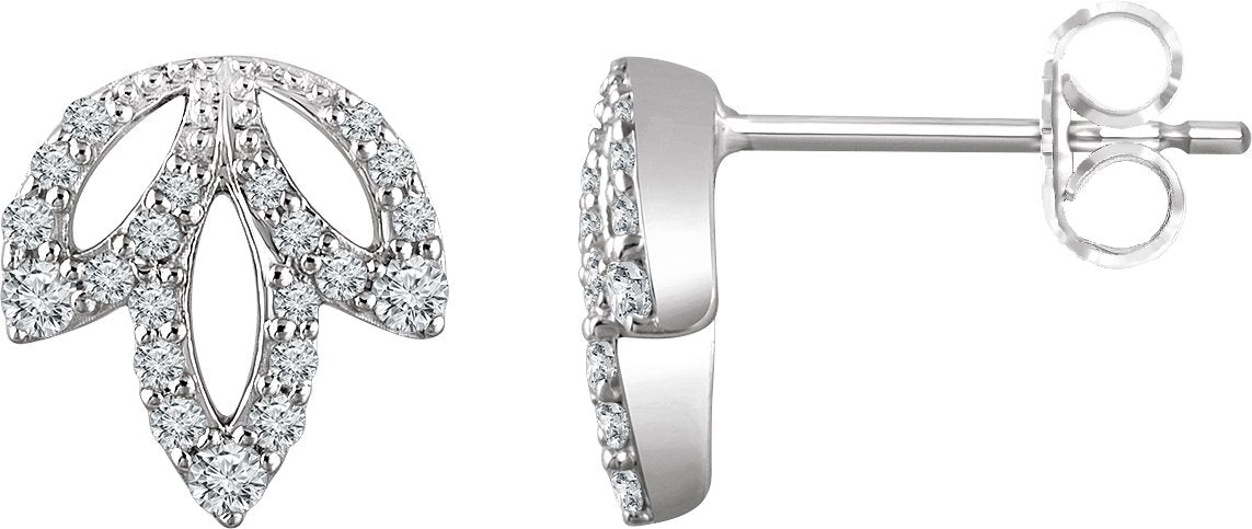 Boucles d'oreilles à motif feuille