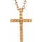 Collier croix fine 16 pouces en or rose 14 carats et saphir jaune naturel