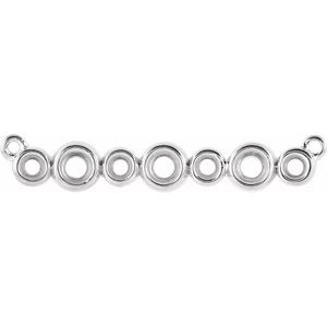 Centre de collier en argent sterling, barre ronde sertie clos de 2,2 mm