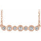 Collier en or rose 14 carats serti clos de diamants naturels (0,25 carat au total), 40-45 cm (16-18 pouces).