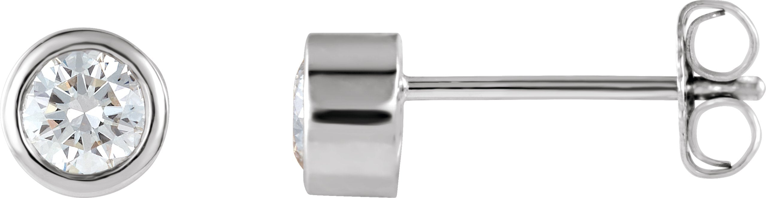 Boucles d'oreilles puces rondes serties clos