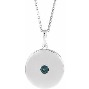 Collier avec disque d'alexandrite naturelle blanche 14 carats, 40-45 cm