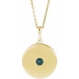 Collier avec disque d'alexandrite naturelle jaune 14 carats, 40-45 cm