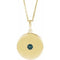 Collier avec disque d'alexandrite jaune 14 carats cultivée en laboratoire, 40-45 cm
