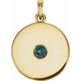 Pendentif disque en alexandrite naturelle jaune 14 carats