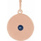 Pendentif disque en or rose 14 carats et saphir bleu naturel