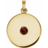 Pendentif disque en grenat naturel jaune 14 carats du Mozambique