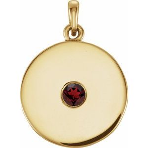 Pendentif disque en grenat naturel jaune 14 carats du Mozambique