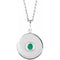 Collier en argent sterling avec disque d'émeraude de laboratoire, 40-45 cm