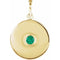 Pendentif disque en émeraude naturelle jaune 14 carats
