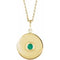 Collier avec disque d'émeraude jaune 14 carats cultivée en laboratoire, 40-45 cm