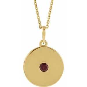 Collier avec pendentif disque en grenat naturel jaune 14 carats du Mozambique, 40-45 cm