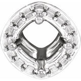 Support de pendentif rond en platine de 5 mm de diamètre, style halo