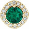 Pendentif en or 14 carats avec émeraude de laboratoire jaune et diamants naturels (0,08 carat au total).