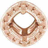 Pendentif rond style halo de 5 mm en or rose 14 carats