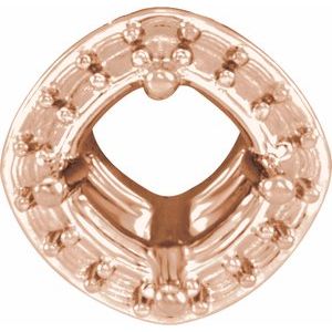 Pendentif rond style halo de 5 mm en or rose 14 carats