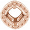 Pendentif rond style halo de 5 mm en or rose 14 carats
