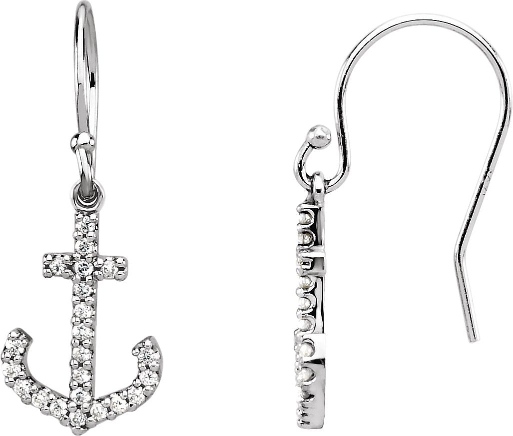 Boucles d'oreilles ancre ornées