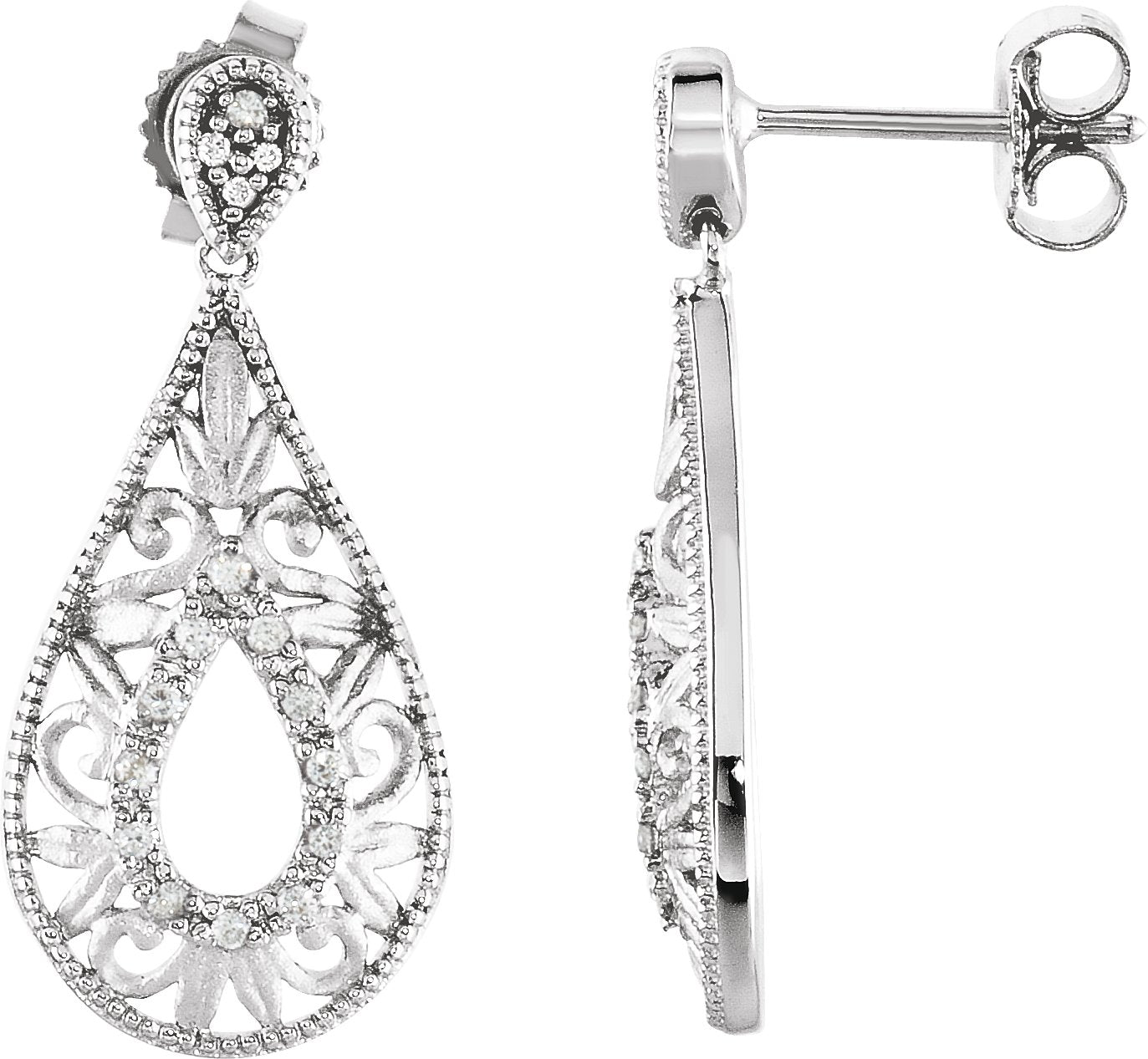 Boucles d'oreilles en filigrane ornées