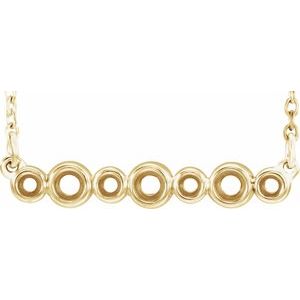 Monture de collier sertie clos en or jaune 14 carats, 16-18 pouces