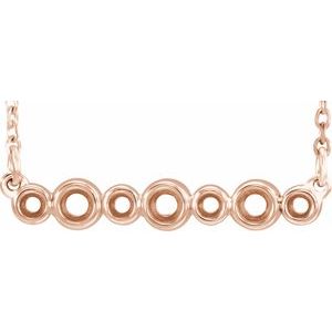 Monture de collier sertie de diamants roses 14 carats, 16-18 pouces