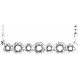 Monture de collier sertie clos en or blanc 14 carats, 16-18 pouces