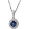 Collier en platine, saphir bleu naturel et diamants naturels (0,25 carat au total), 45,7 cm (18 pouces).