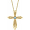 Collier croix en aigue-marine naturelle jaune 14 carats, 40-45 cm